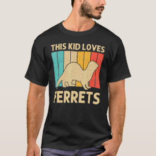 Cool Ferret for Kids Boys Animal Ferret Owner Rod T-shirt
