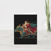 Cool Festive Dragon With Riding Santa Claus Look Kaart (Voorkant)