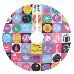 Cool festive "Merry Kerstmis"-illustratie Kerstboom Rok