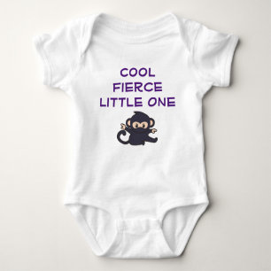 Cool Fierce One Funny Cute Cartoon Ninja Monkey Romper