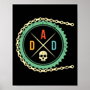 Cool fiets schedel vader mountainbiken Mtb rijden Poster