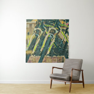 Cool fietsen kunst wandkleed