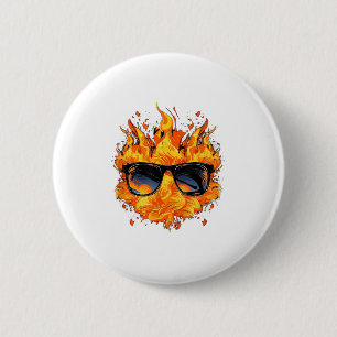 Cool Fire And Flames Gles _1 Ronde Button 5,7 Cm