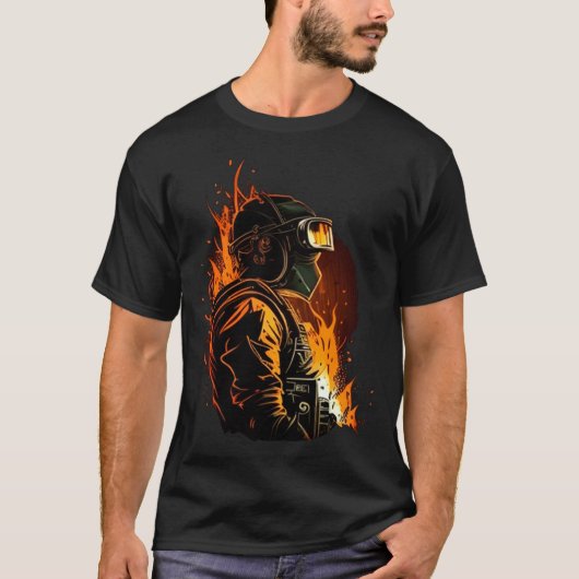 Cool Fire Welder Worker T-shirt (Voorkant)
