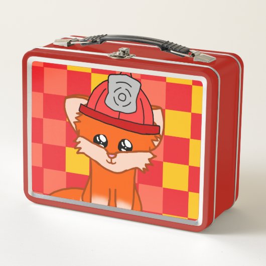 Cool Firefighter & Fox Themed Lunchbox (Devant)