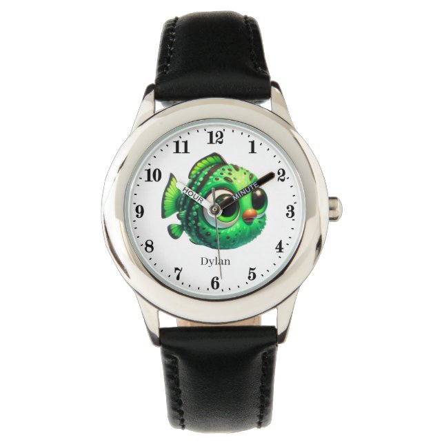 Cool Fish naam jongens toevoegen Watch Horloge (Voorkant)