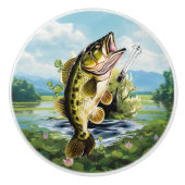 Cool Fishing Lovers Lake Keramische Knop (Voorkant)