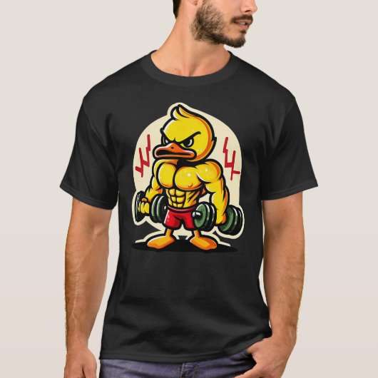 Cool Fitness Gym Duck Muscular Duck Bodybuilder T-shirt (Voorkant)