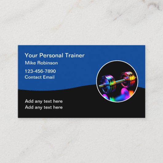 Cool Fitness Personal Trainer Cartes de visite (Devant)