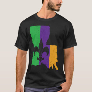 Cool Fleur De Lis Dinsdag Kaart Louisiana Mardi G T-shirt