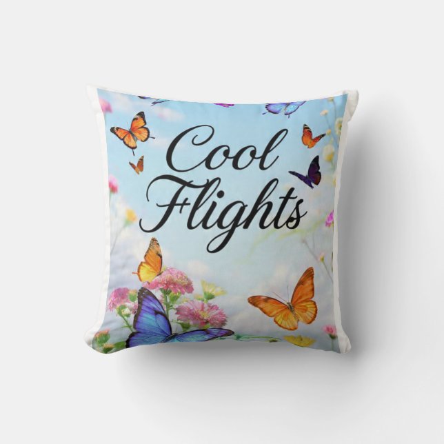 Cool Flights Vlinder Kussen (Voorkant)