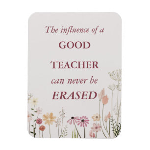 Cool Floral Pink Teacher Quote Hartelijk dank Magneet
