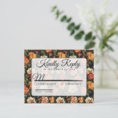 Cool Floral Rustic Rose Mariage Carte Rsvp (Debout devant)
