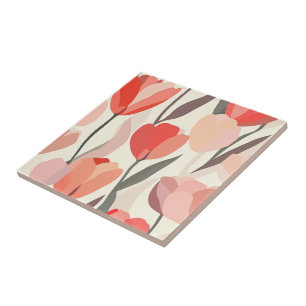 Cool Floral Tulip Keramische Tegels voor een duurz Tegeltje