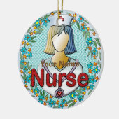 Cool floral verpleegkundige keramisch ornament (Links)