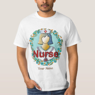 Cool floral verpleegkundige t-shirt