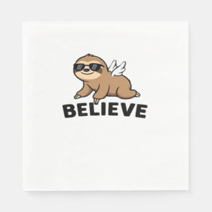Cool Flying Sloth Believe Funny Motivatie Design Servet