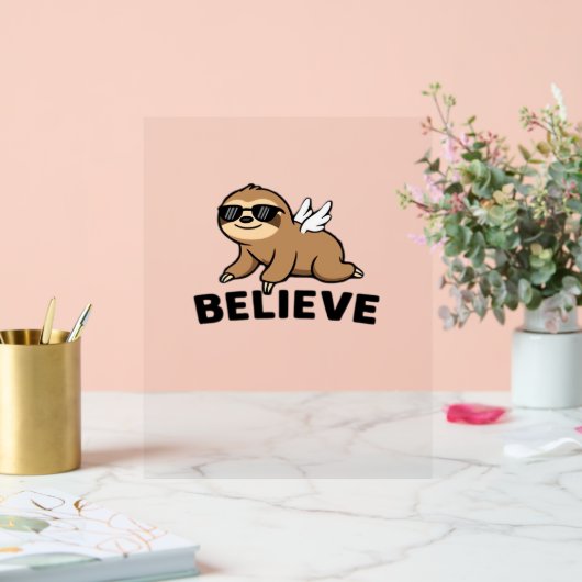 Cool Flying Sloth Croyez Drôle Motivational Design (Mariage)