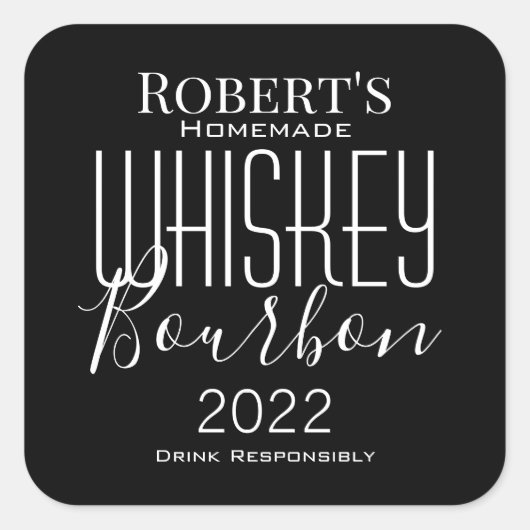Cool Fonts Whiskey Bourbon Label (Voorkant)