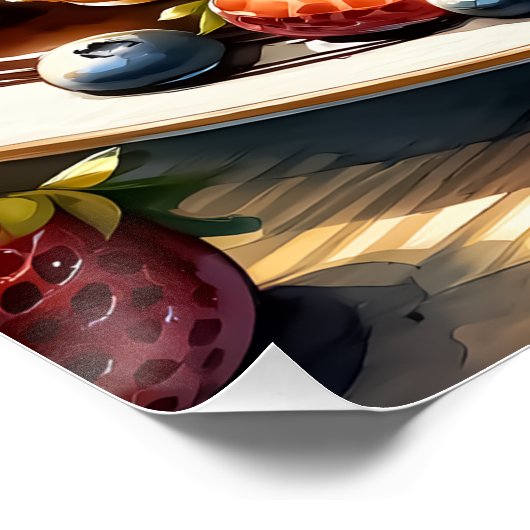 Cool food liefhebbers ontbijt wafels perfect poster (Hoek)