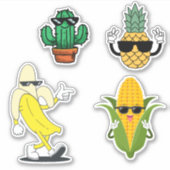 Cool Food Sticker Pack Funny Vinyl Stickers (Devant)