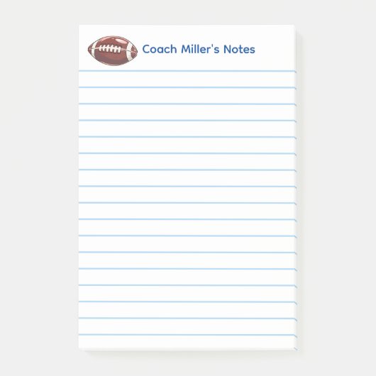 Cool Football Coach Lined Custom Post-it® Notes (Voorkant)