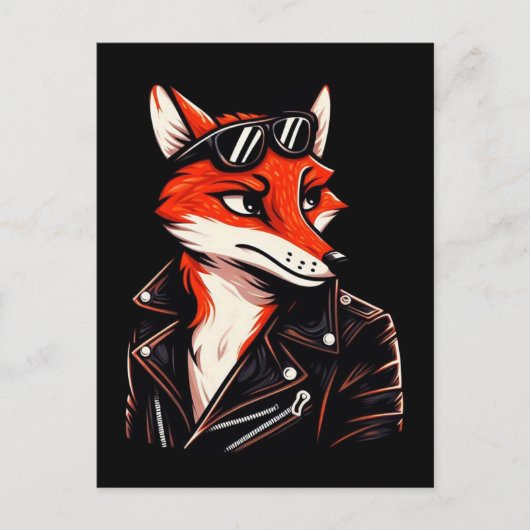 Cool Fox - dier Briefkaart (Voorkant)