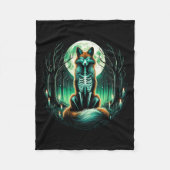 Cool Fox Skeleton Halloween Christmas Birthday Fleece Deken (Voorkant)
