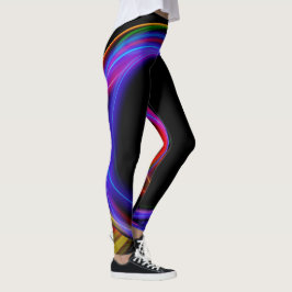 Cool Fractal Psychedelic Neon Glow Abstract Ball Leggings