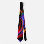 Cool Fractal Psychedelic Neon Glow Abstract Stropdas (Voorkant)