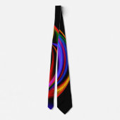 Cool Fractal Psychedelic Neon Glow Abstract Stropdas (Achterkant)
