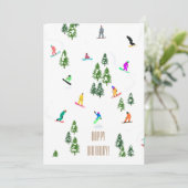 Cool Freeride Snowboarders Happy Birthday Kaart (Staand voorkant)
