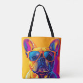 Cool French bulldog dog with sunglasses Draagtas (Achterkant)