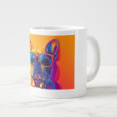 Cool French bulldog dog with sunglasses Extra Grote Beker (Voorkant rechts)