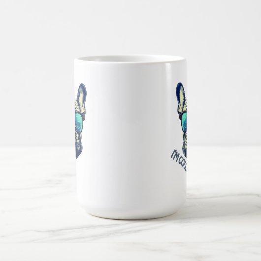 Cool French Bulldog in Sunglasses Magische Mok (Midden)