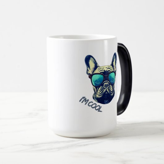 Cool French Bulldog in Sunglasses Magische Mok (Voorkant rechts)