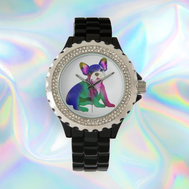 Cool French Bulldog Spray Painted Horloge (Creator heeft geüpload)
