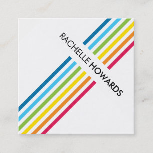 COOL FRESH MODERNE kleurrijke gewaagde regenboogst Vierkante Visitekaartje