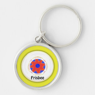 Cool frisbee-ontwerp sleutelhanger