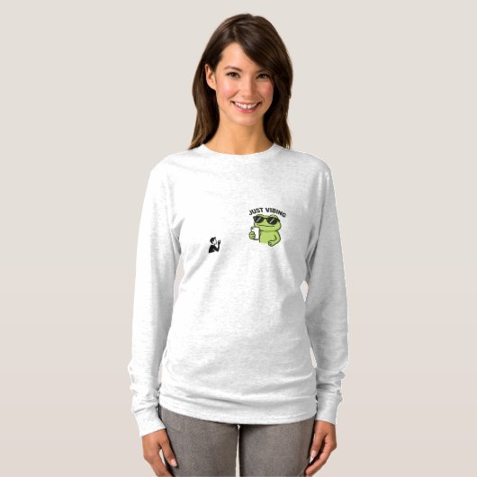 Cool Frog “Just Vibing” Funny T-Shirt (Devant entier)