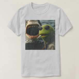 Cool Frog Shark Dark Humor T-shirt, Retro Cinemati T-shirt