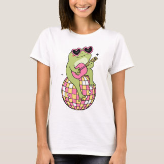 Cool Frog speelt gitaar voor vrouwen T-shirt
