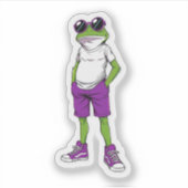 Cool Frog Sticker – Funny Glasses Frog Kids Decal (Devant)