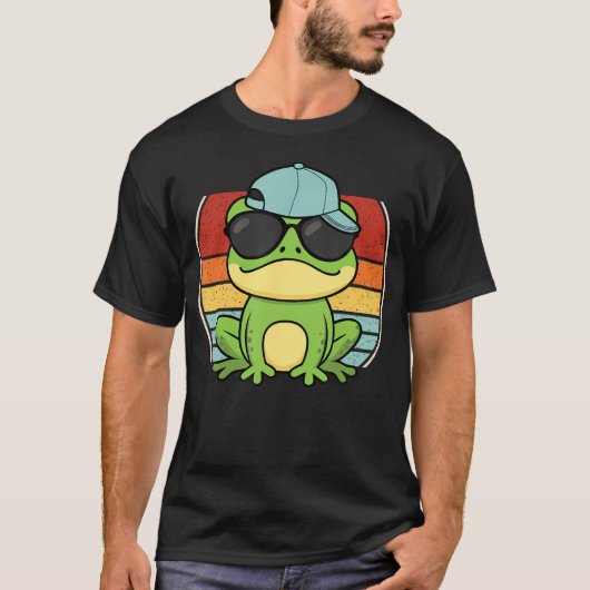 Cool Frog Sunglasses Retro Frog Lover T-shirt (Voorkant)