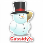Cool Frosty Snowman Cartoon Sticker (Voorkant)