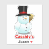 Cool Frosty Snowman Cartoon Sticker (Vel)