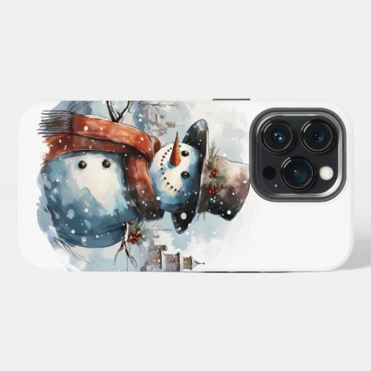 ❄️📱 Cool Frosty Snowman iPhone Case❄️ iPhone Hoesje (Achterkant horizontaal)