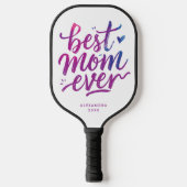 Cool Fun Best Mother Purple And White Brush Script Pickleball Paddle (Voorkant)