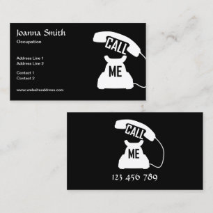 Cool Fun Black en white Call me phone Visitekaartje