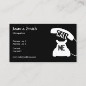 Cool Fun Black en white Call me  phone Visitekaartje (Voorkant)